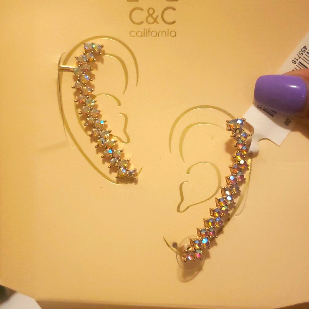 C & C california iridescent ear cuff earrings